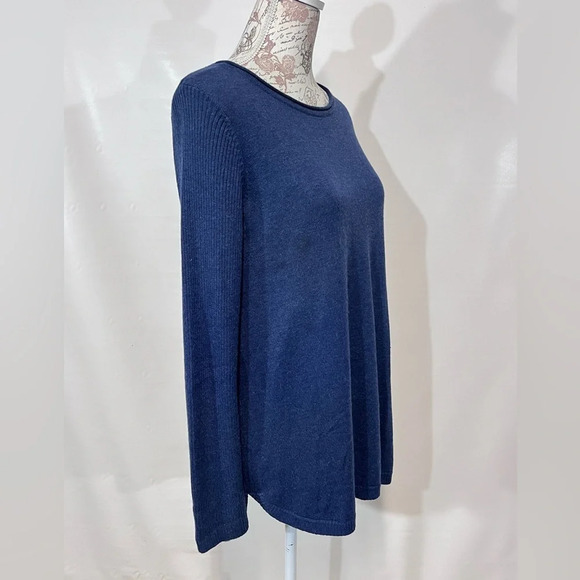 MAGASCHONI Navy Blue scoop neck sweater size L. - Picture 7 of 14